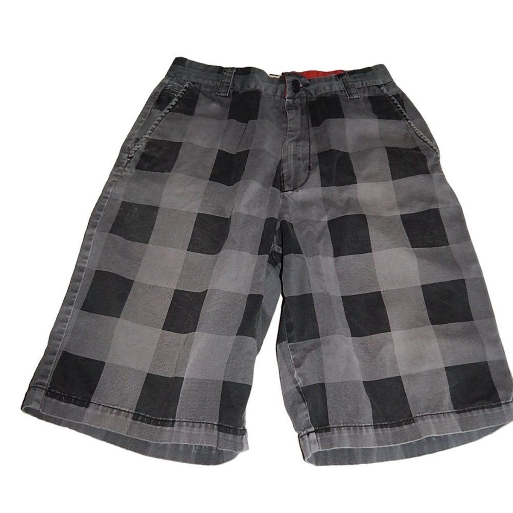 CHOR men’s size 30 vintage gray black checkered jean shorts